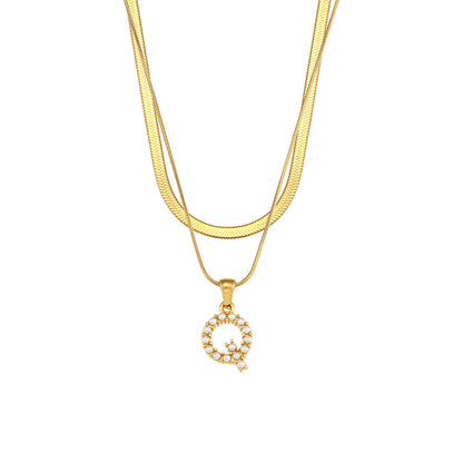 Fiona Layered Gold Initial Letter Necklace