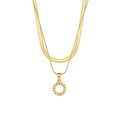 Fiona Layered Gold Initial Letter Necklace