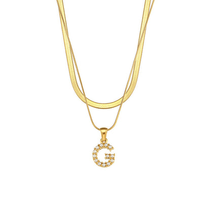 Fiona Layered Gold Initial Letter Necklace